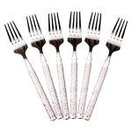 Набір десертних виделок 6 штук з нержавіючої сталі 15,5 (см) Срібло HP-8-36