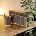 Набір для приправ та спецій на підставці 8 штук з кришками Сірий HP-1366