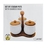 Набір банок для сипучих продуктів 3 шт по 200 мл, на бамбуковій підставці HP1201 - Зображення 5