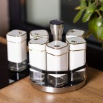 Набір для спецій 6 ємностей карусель для приправ на підставці Білий HP-1314 - Зображення 4