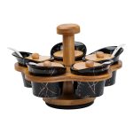 Набір для сипучих продуктів 5 банок по 120 на бамбуковій підставці HP1232 - Зображення 5