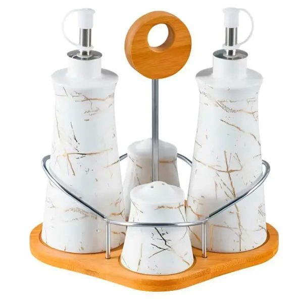 Набір для спецій 4 предмети на бамбуковій підставці HP1219