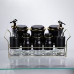 Набір для спецій і рідких текстур на металевій підставці чорний HP-1359 - Зображення 2