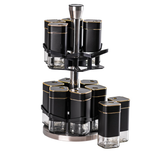 Набір для спецій карусель на підставці 12 баночок по 120 мл HP531T1026HJ - Зображення 3