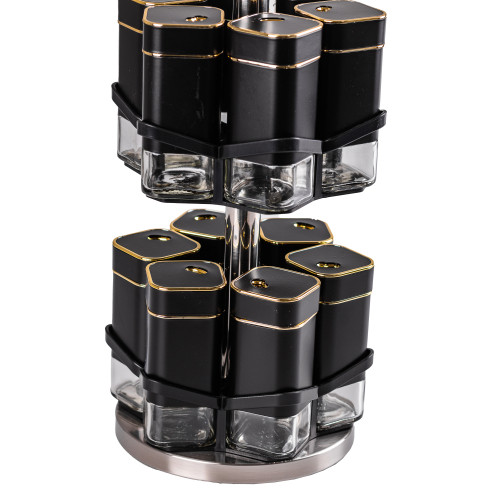 Набір для спецій карусель на підставці 12 баночок по 120 мл HP531T1026HJ - Зображення 4