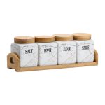 Набір для сипучих продуктів 4 штуки по 300 мл на бамбуковій підставці HP1210 - Зображення 6