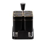 Набір для спецій на підставці 4 предмети 10х10х17 см ємності для приправ 120 мл Чорний HP-1306