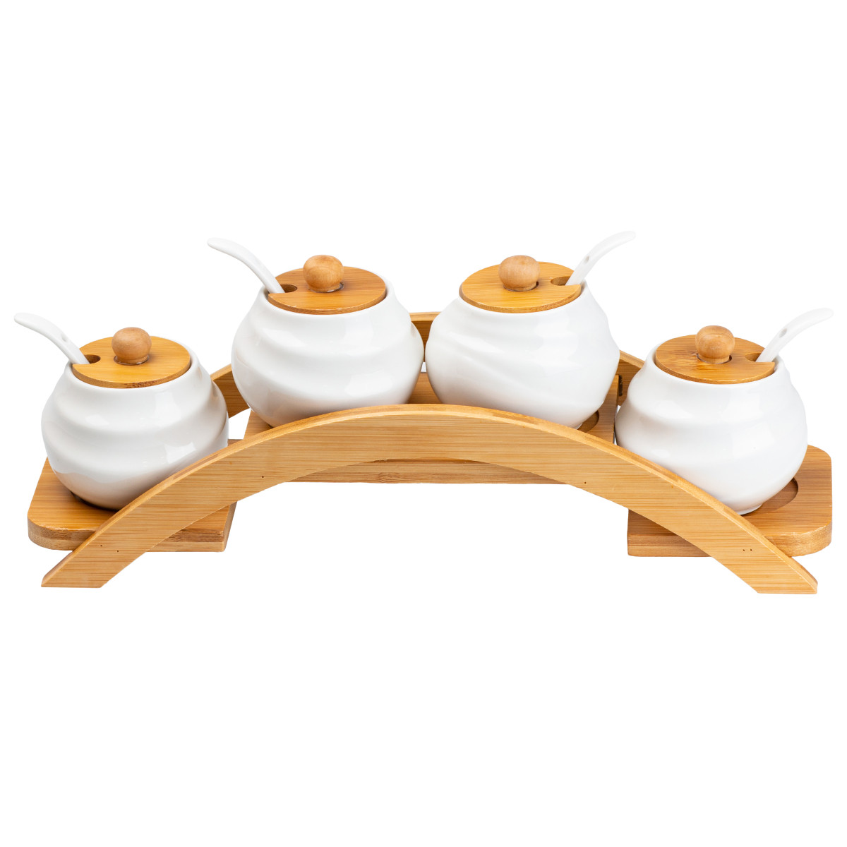 Набір для спецій 4 шт по 200 мл із кришками та ложками HP-1200 - Зображення 2