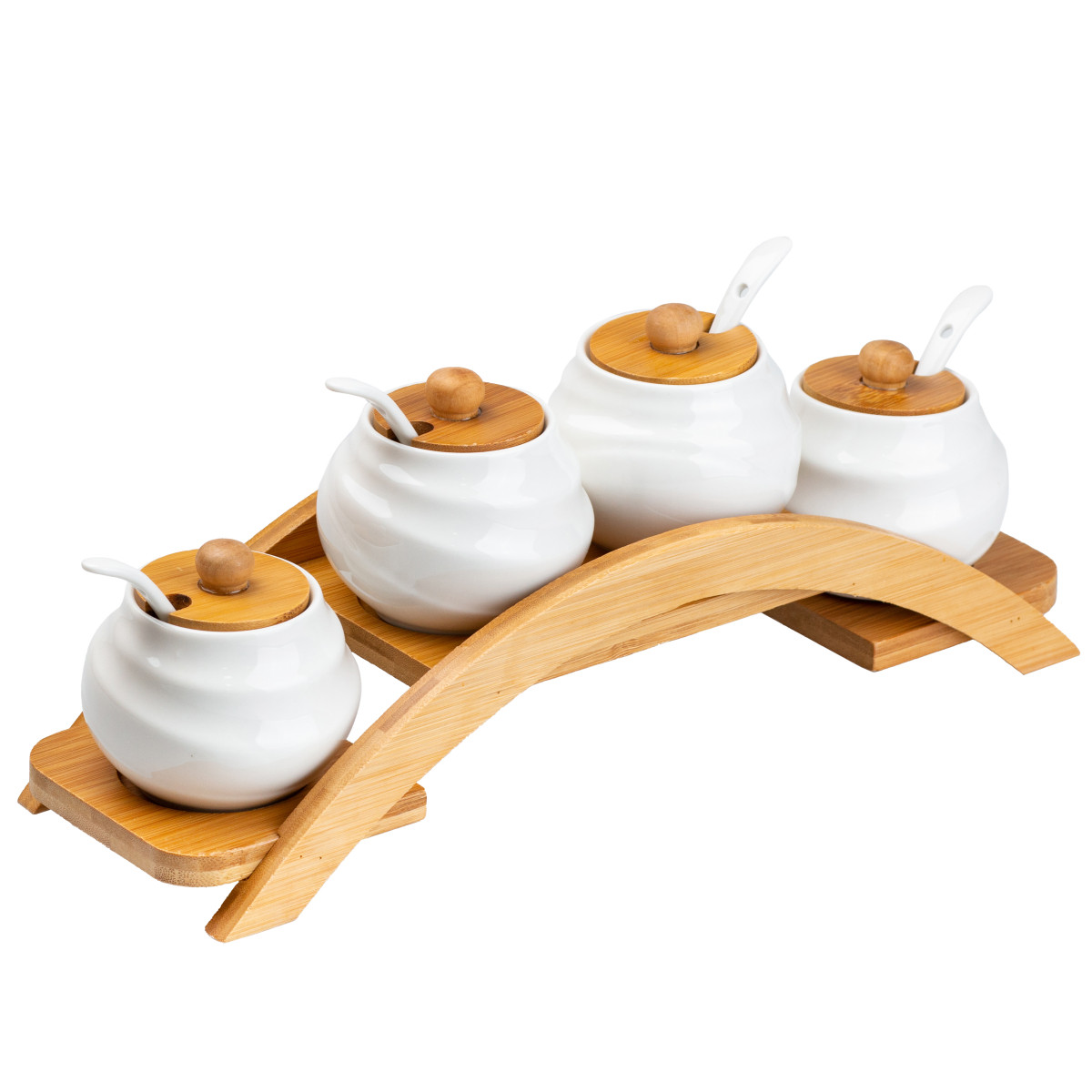 Набір для спецій 4 шт по 200 мл із кришками та ложками HP-1200 - Зображення 3