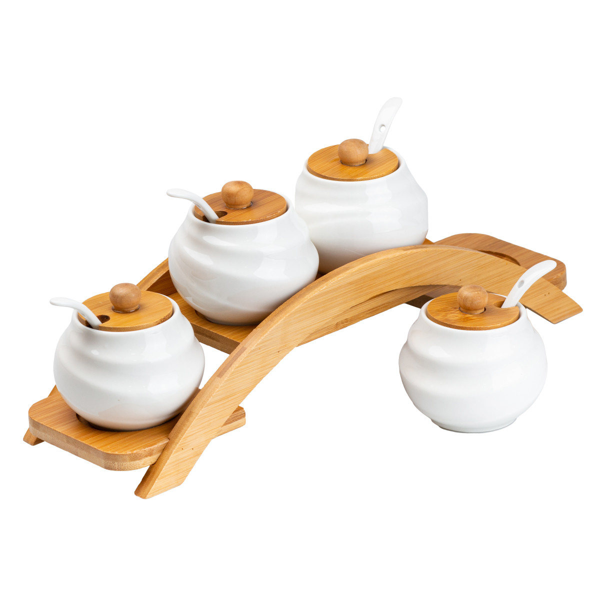 Набір для спецій 4 шт по 200 мл із кришками та ложками HP-1200 - Зображення 4