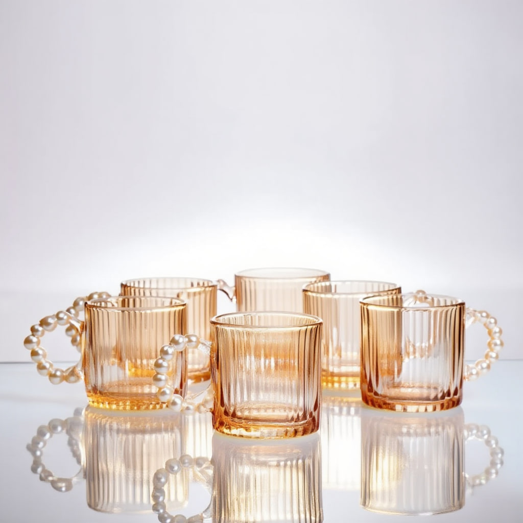 Набір для заварювання чаю зі скляним чайником та 6 чашок, коричневий 64486-38 - Зображення 2