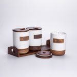 Набір порцелянових банок для сипучих 3 шт по 800 мл з кришками Бежевий HP-26-1BE - Зображення 4