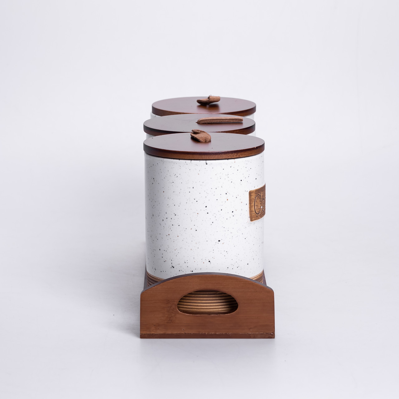 Набір порцелянових банок для сипучих 3 шт по 800 мл з кришками Бежевий HP-26-1BE - Зображення 6