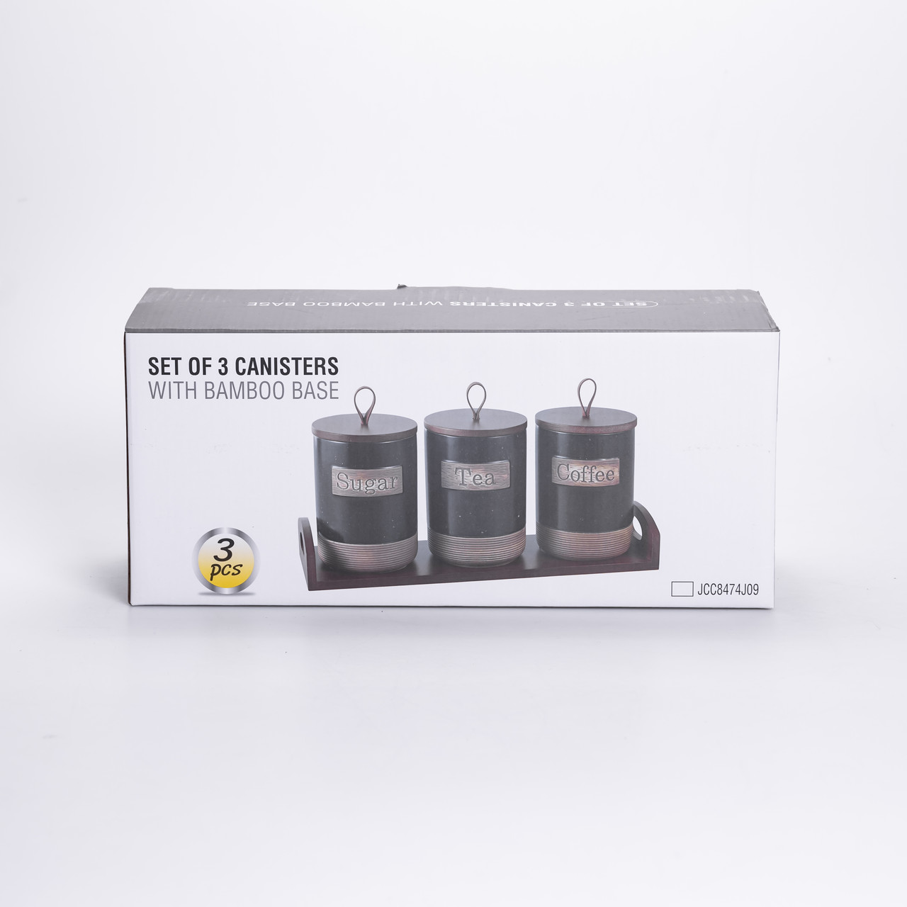 Набір порцелянових банок для сипучих 3 шт по 800 мл з кришками Бежевий HP-26-1BE - Зображення 7