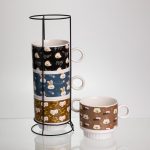 Набір порцелянових чашок для дітей на металевій підставці Toys 4 (шт) по 300 (мл) подарунковий набір чашок FM-15 - Зображення 2