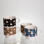 Набір порцелянових чашок для дітей на металевій підставці Toys 4 (шт) по 300 (мл) подарунковий набір чашок FM-15 - Зображення 3