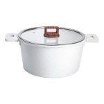 Набір посуду алюміній з товстим дном MGC з лопаткою, ополоником і щіткою білий HP-4-406W - Зображення 2