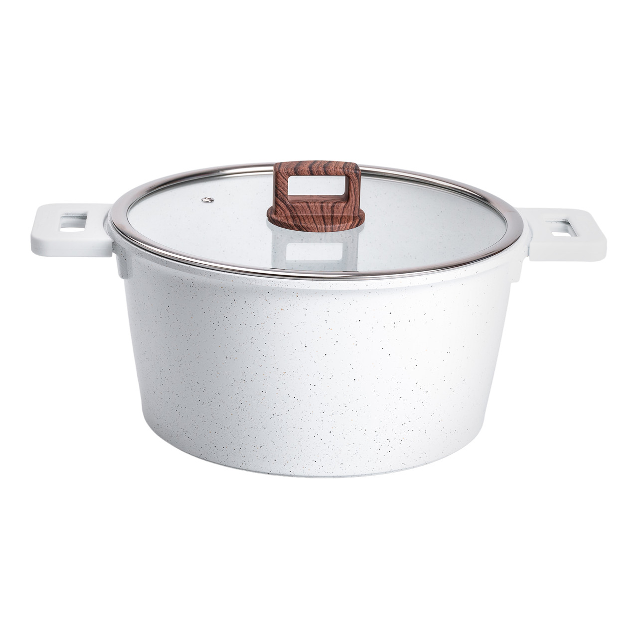 Набір посуду алюміній з товстим дном MGC з лопаткою, ополоником і щіткою білий HP-4-406W - Зображення 2