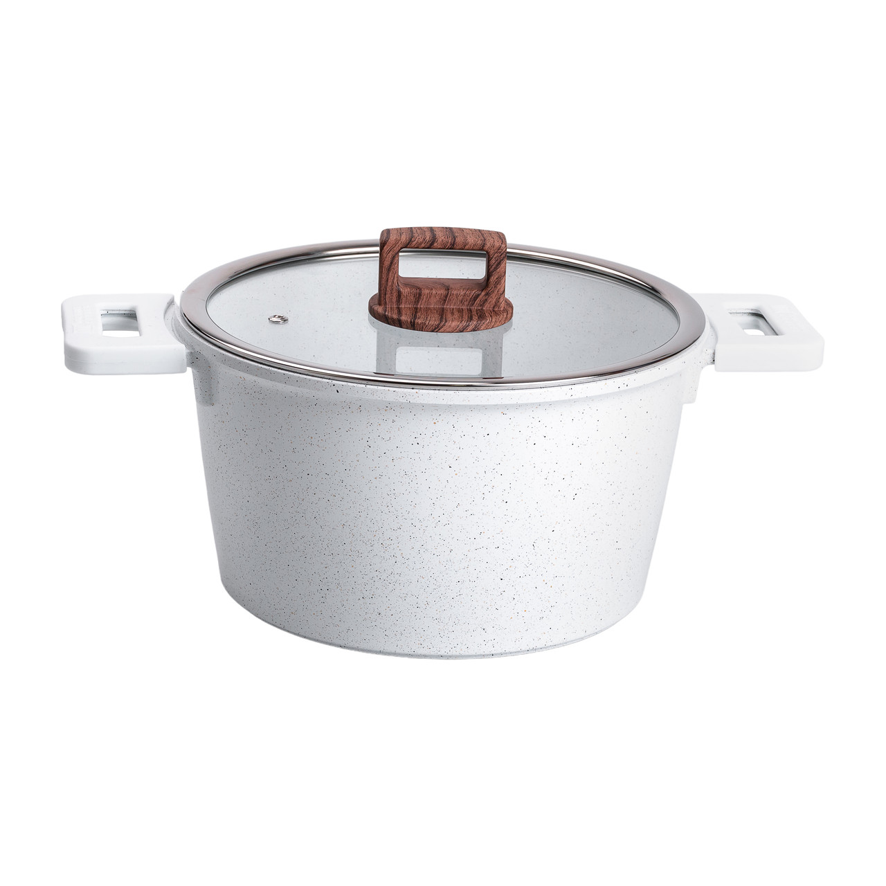 Набір посуду алюміній з товстим дном MGC з лопаткою, ополоником і щіткою білий HP-4-406W - Зображення 3