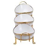 Набір менажниць порцелянових на підставці 3 штуки HP1007 - Зображення 2