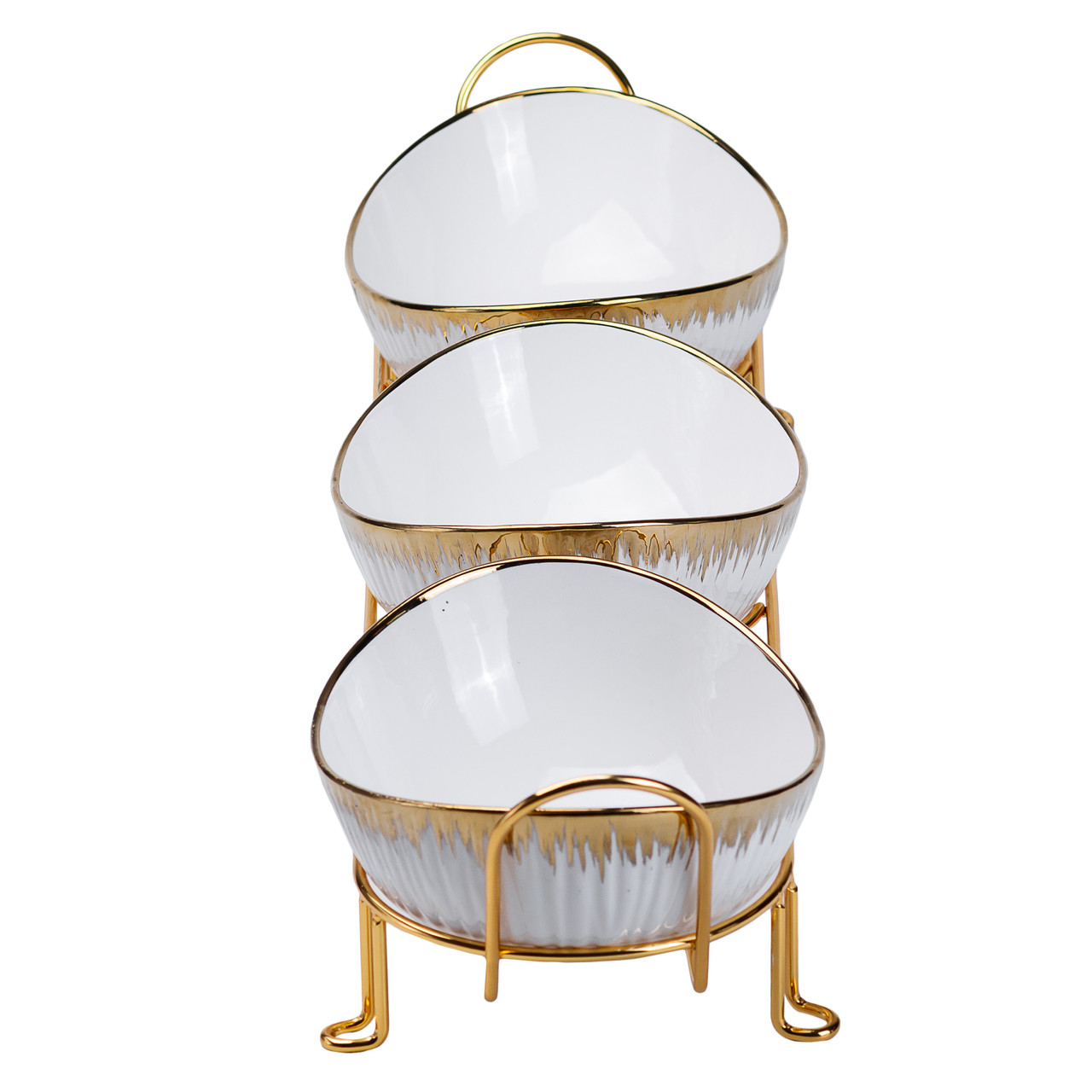 Набір менажниць порцелянових на підставці 3 штуки HP1007 - Зображення 2