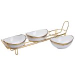 Набір менажниць порцелянових на підставці 3 штуки HP1007 - Зображення 3