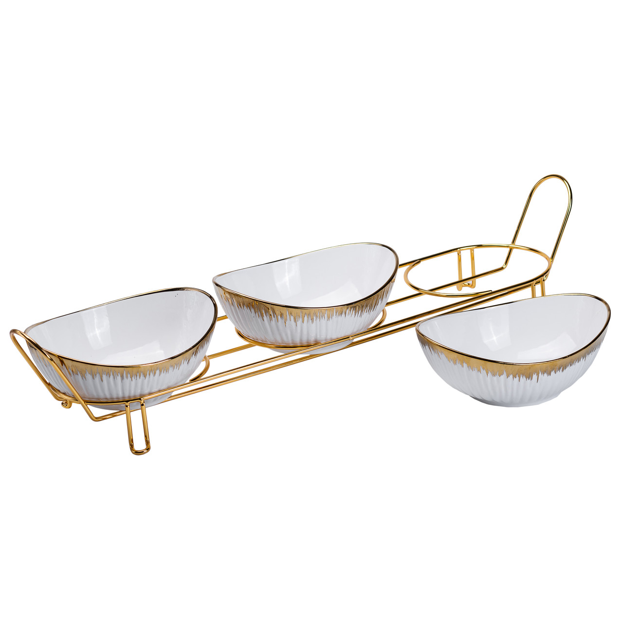 Набір менажниць порцелянових на підставці 3 штуки HP1007 - Зображення 3