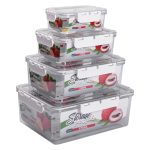 Набір контейнерів для їжі 0.7/1.7/3.3/5.7 л 4 шт з кришками на засувках HP-27-5