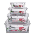 Набір контейнерів для їжі 0.7/1.7/3.3/5.7 л 4 шт з кришками на засувках HP-27-5 - Зображення 4