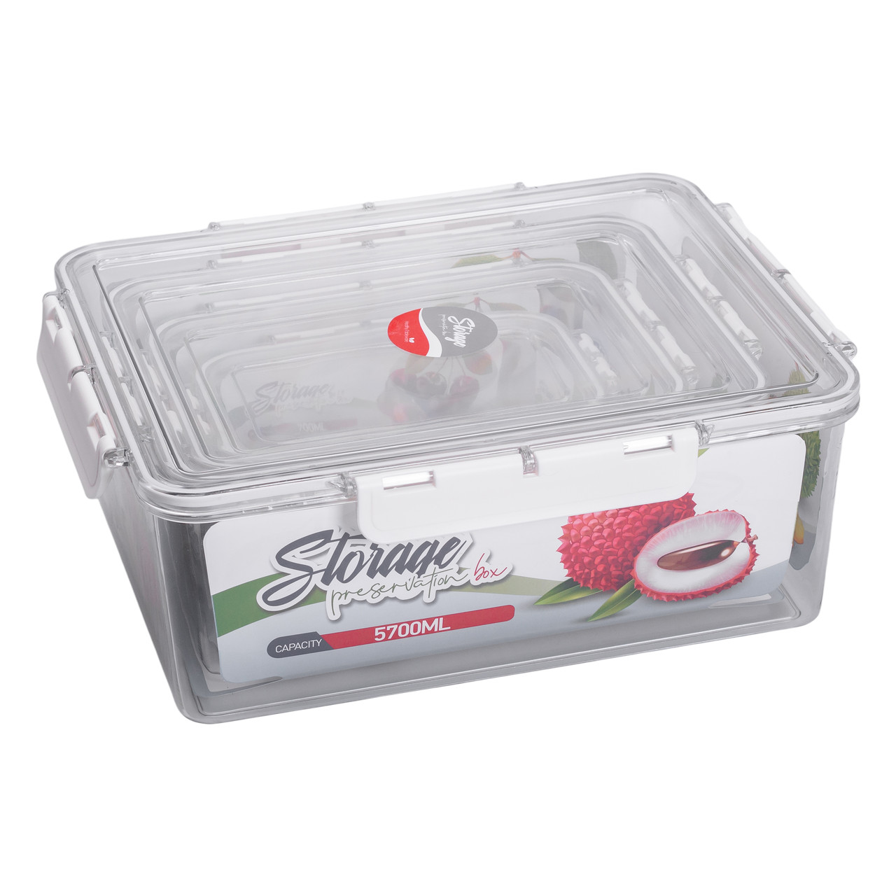 Набір контейнерів для їжі 0.7/1.7/3.3/5.7 л 4 шт з кришками на засувках HP-27-5 - Зображення 6