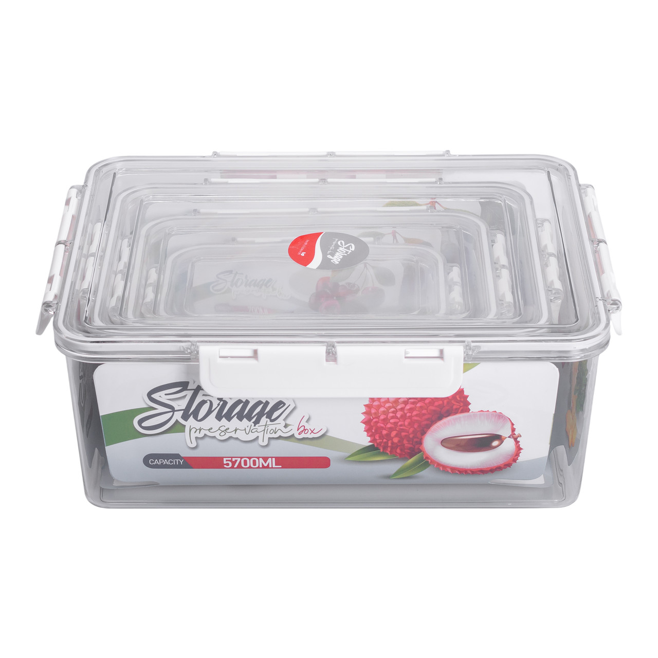 Набір контейнерів для їжі 0.7/1.7/3.3/5.7 л 4 шт з кришками на засувках HP-27-5 - Зображення 7