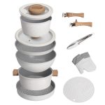 Набір алюмінієвого посуду MGC з антипригарним покриттям 11 предметів білий HP-4-405 - Зображення 4