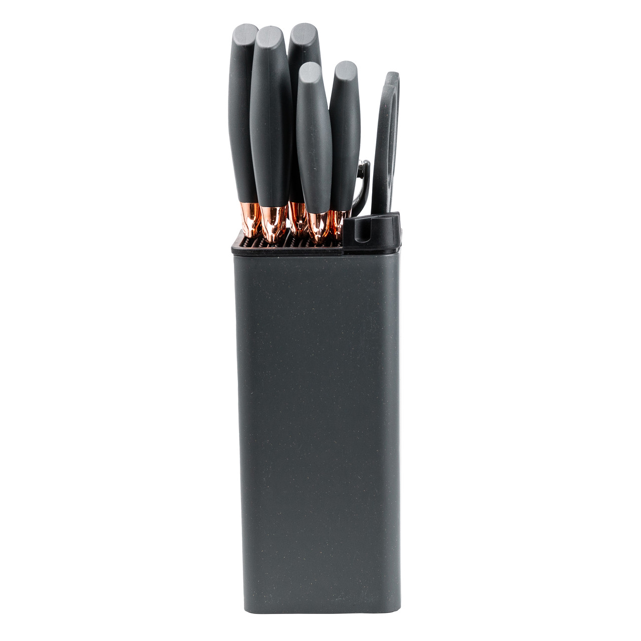 Набір кухонних ножів 5 штук з ножицями та овочечисткою 33/23.5/24.5/19.5 см Чорний HP27476 - Зображення 3