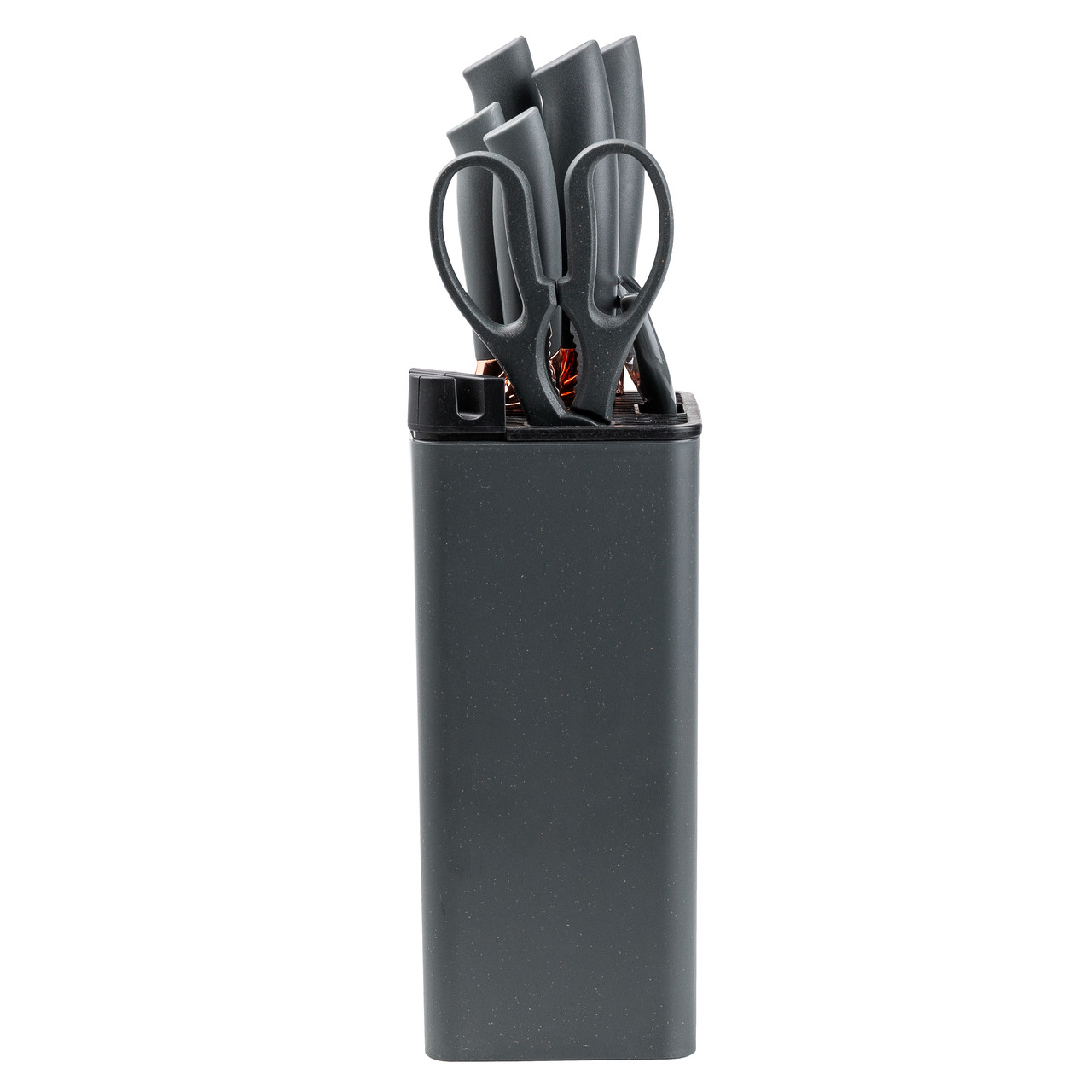 Набір кухонних ножів 5 штук з ножицями та овочечисткою 33/23.5/24.5/19.5 см Чорний HP27476 - Зображення 5