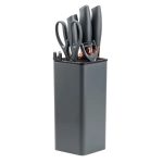 Набір кухонних ножів 5 штук з ножицями та овочечисткою 33/23.5/24.5/19.5 см Чорний HP27476