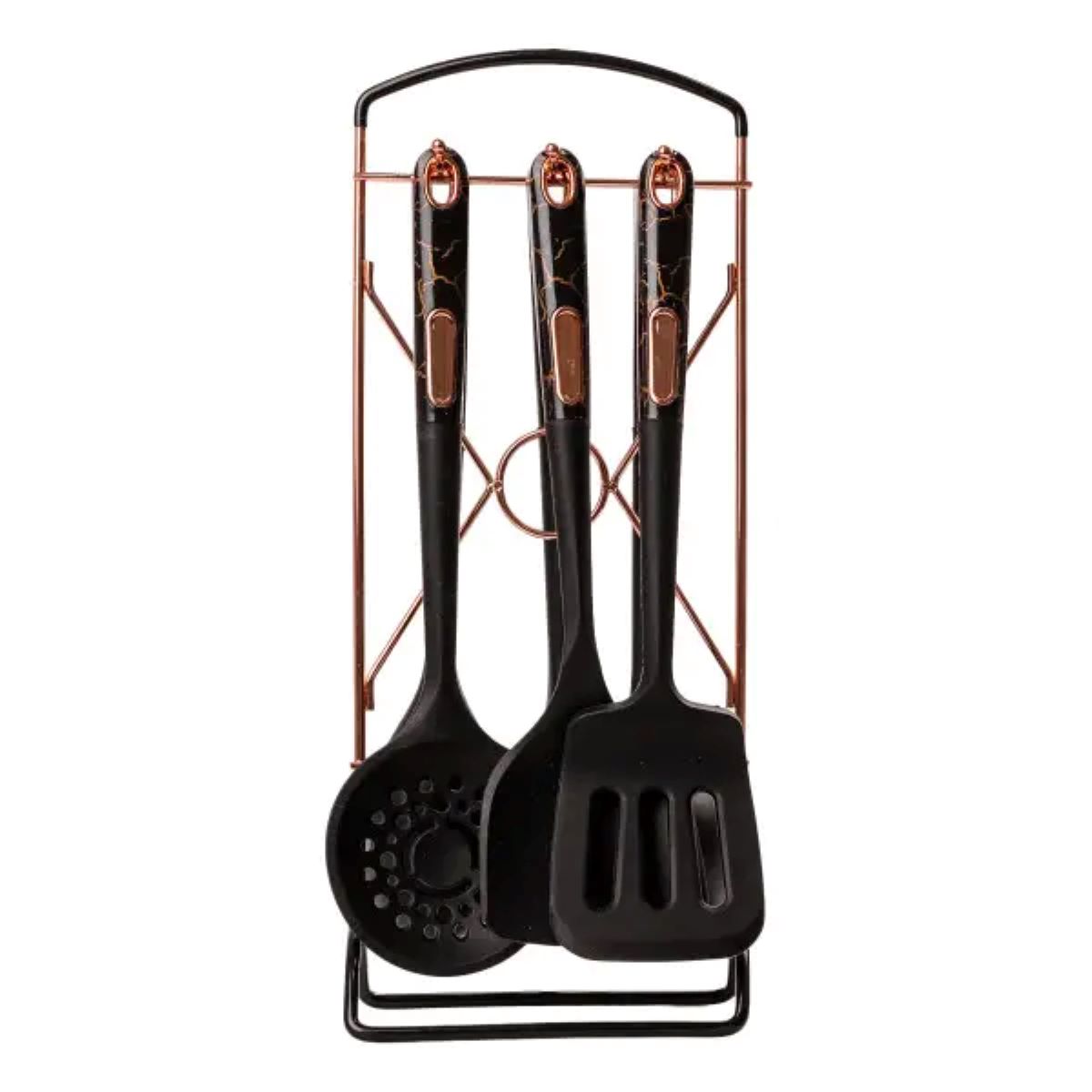 nabor_kuhonnyh_prinadlezhnostey_6_shtuk_na_podstavke_chernyy_mramor-1 Набір кухонного приладдя на підставці 6 штук кухонні аксесуари Чорний під мармур YRUR5 - Зображення 1