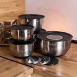 Набір мисок з нержавіючої сталі 5 штук з кришками і терками салатники з нержавійки 5/4/ 2.5/2/1.5 л LG-01/5PCS - Зображення 4