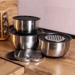 Набір мисок з нержавіючої сталі з кришками і терками салатники з нержавійки 3 штуки 2.5 л/2 л/1.5 л LG-02/3PCS - Зображення 5