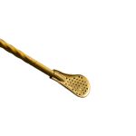 Набір багаторазових ложок-трубочок 6 шт для напоїв 19,5 см з щіткою Золотистий HP-20-56 - Зображення 5