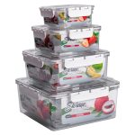 Набір харчових контейнерів для їжі 4 шт 0.7/1.7/3.3/5.7 л на засувках HP-27-4