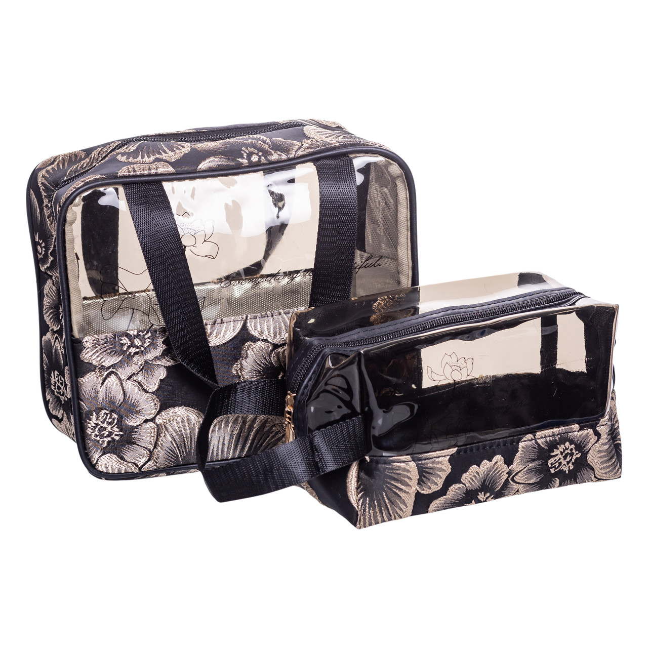 Набір прозорих жіночих косметичок 2 (шт) Чорний HP-16-1KB - Зображення 1