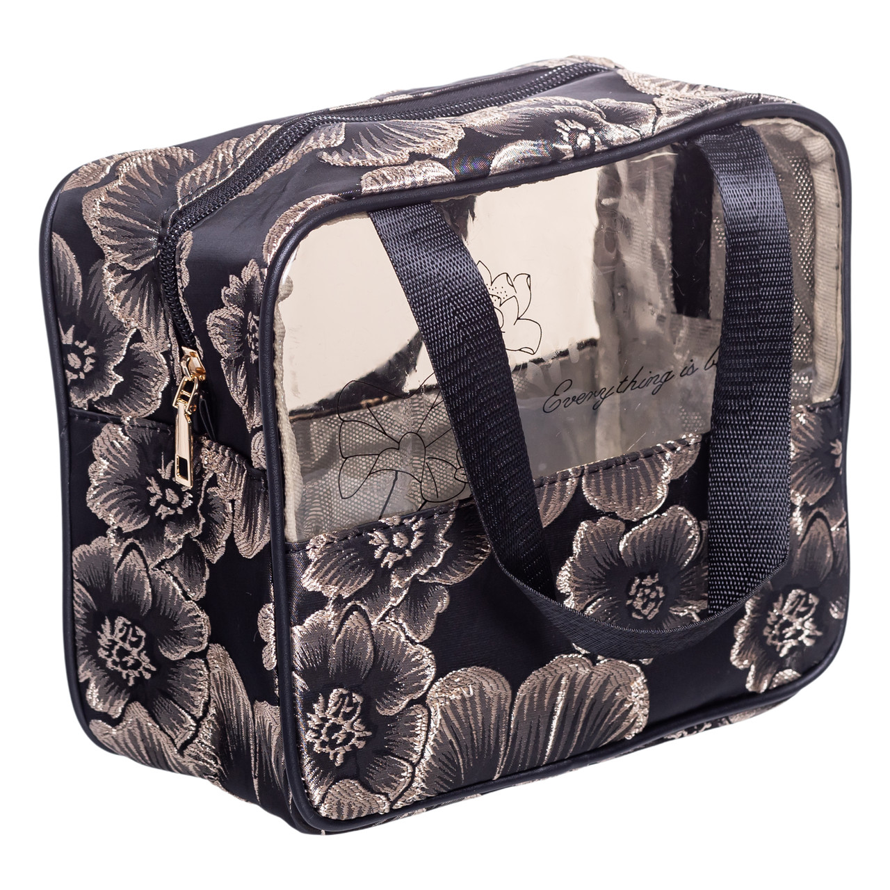 Набір прозорих жіночих косметичок 2 (шт) Чорний HP-16-1KB - Зображення 2