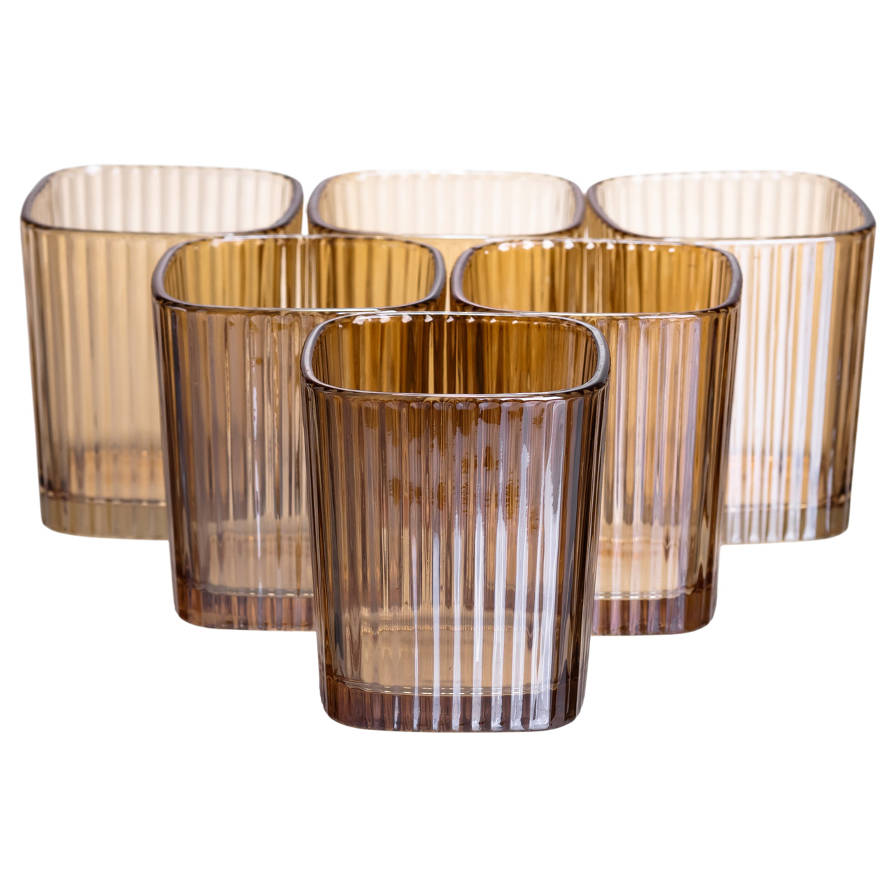 nabor_steklyannyh_stakanov_6_sht_250_ml_dlya_limonadov_soka_vody_kokteyley_korichnevyy-2 Набір склянок 6 (шт) 250 (мл) для лимонадів, соку, води, коктейлів Коричневий HP-19-AY-5 - Зображення 1