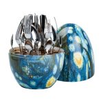 Набір столових приладів на 6 персон із нержавіючої сталі 24 штуки з підставкою Яйце HP78813 - Зображення 2