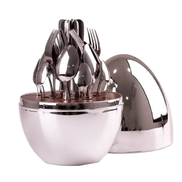 Набір столових приборів на 6 осіб, 24 шт з підставкою 29 х 19.5 см, срібло HP7881S