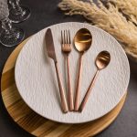 Набір столових приборів на 6 персон 24 предмети столовий набір приборів Бронзовий HP-20-26 - Зображення 3