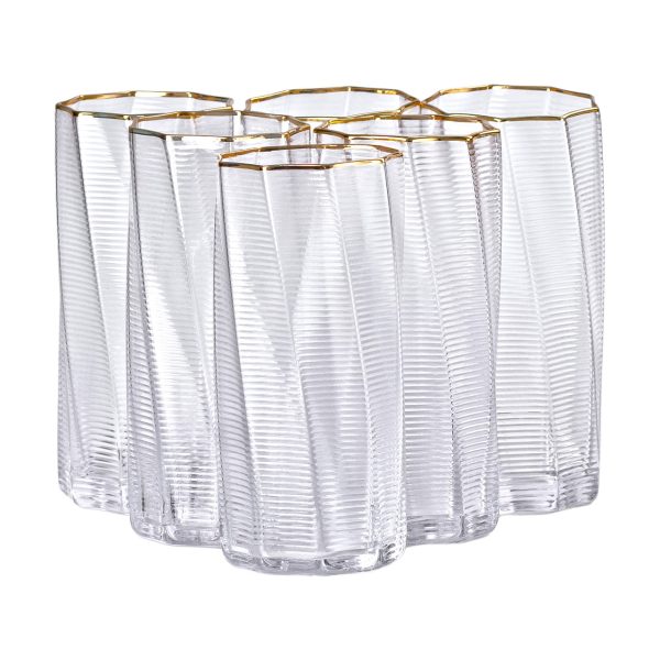 Набір склянок 6 шт по 450 мл із золотим обідком HP-16-18