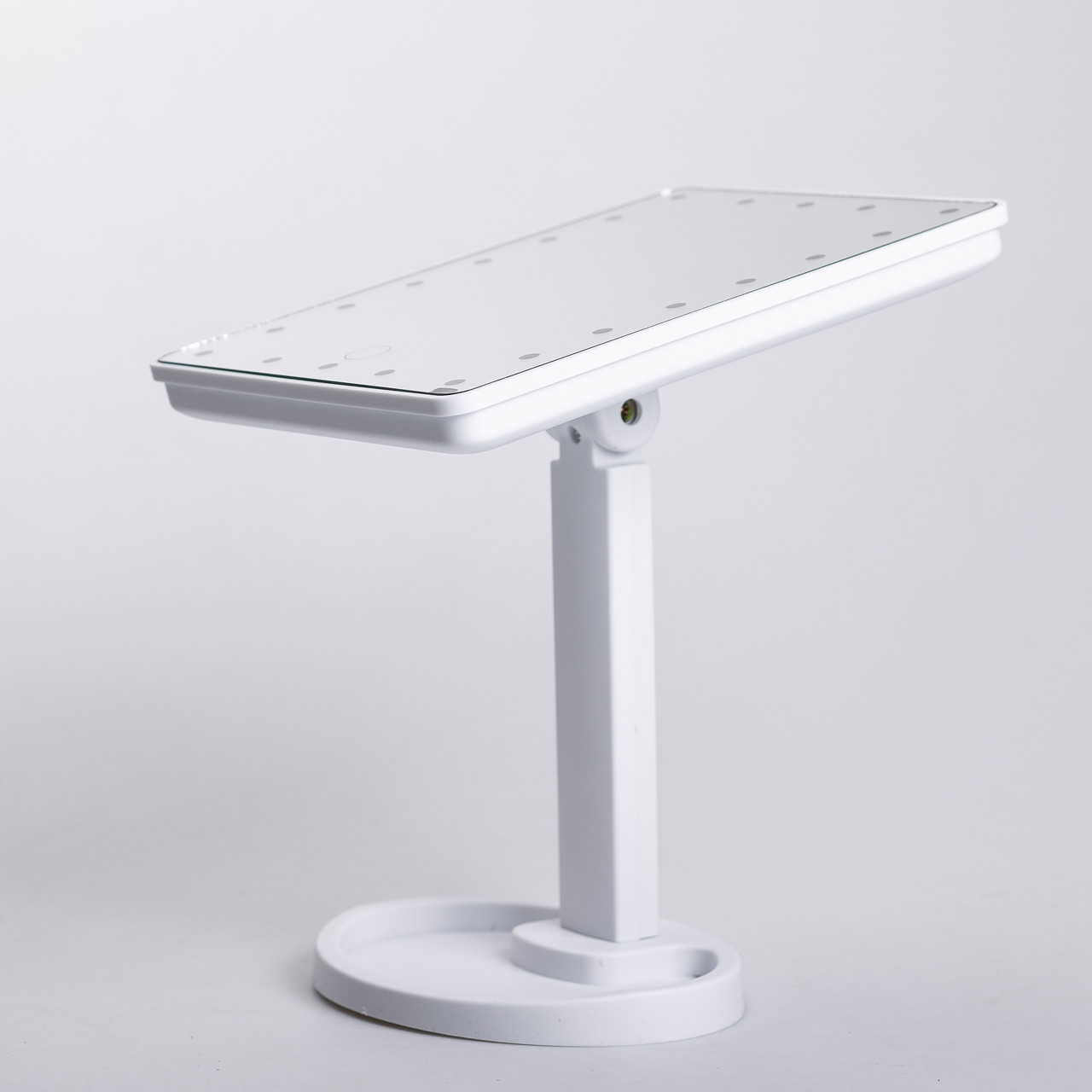 Настільне дзеркало з підсвічуванням 22 LED для макіяжу 21х16 см прямокутне на ніжці USB Біле HP-10-4AW - Зображення 6