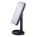 Настільне дзеркало з підсвічуванням 22 LED для макіяжу 21х16 см прямокутне на ніжці USB Чорне HP-10-4AB