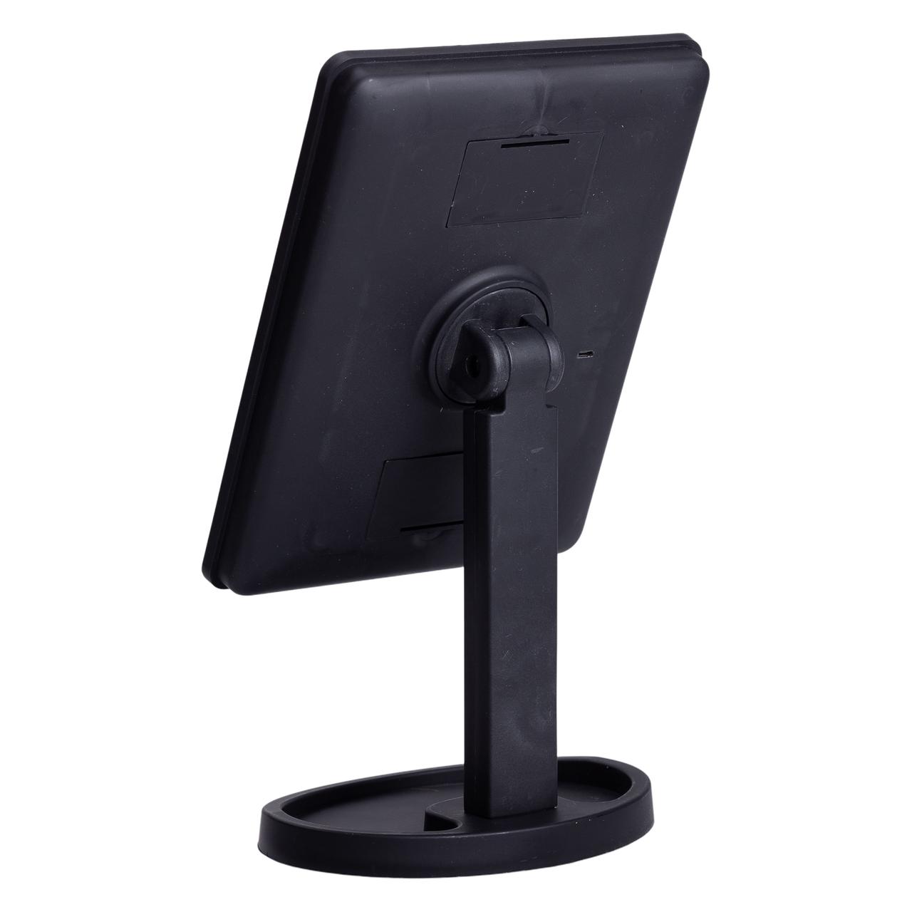 Настільне дзеркало з підсвічуванням 22 LED для макіяжу 21х16 см прямокутне на ніжці USB Чорне HP-10-4AB - Зображення 5